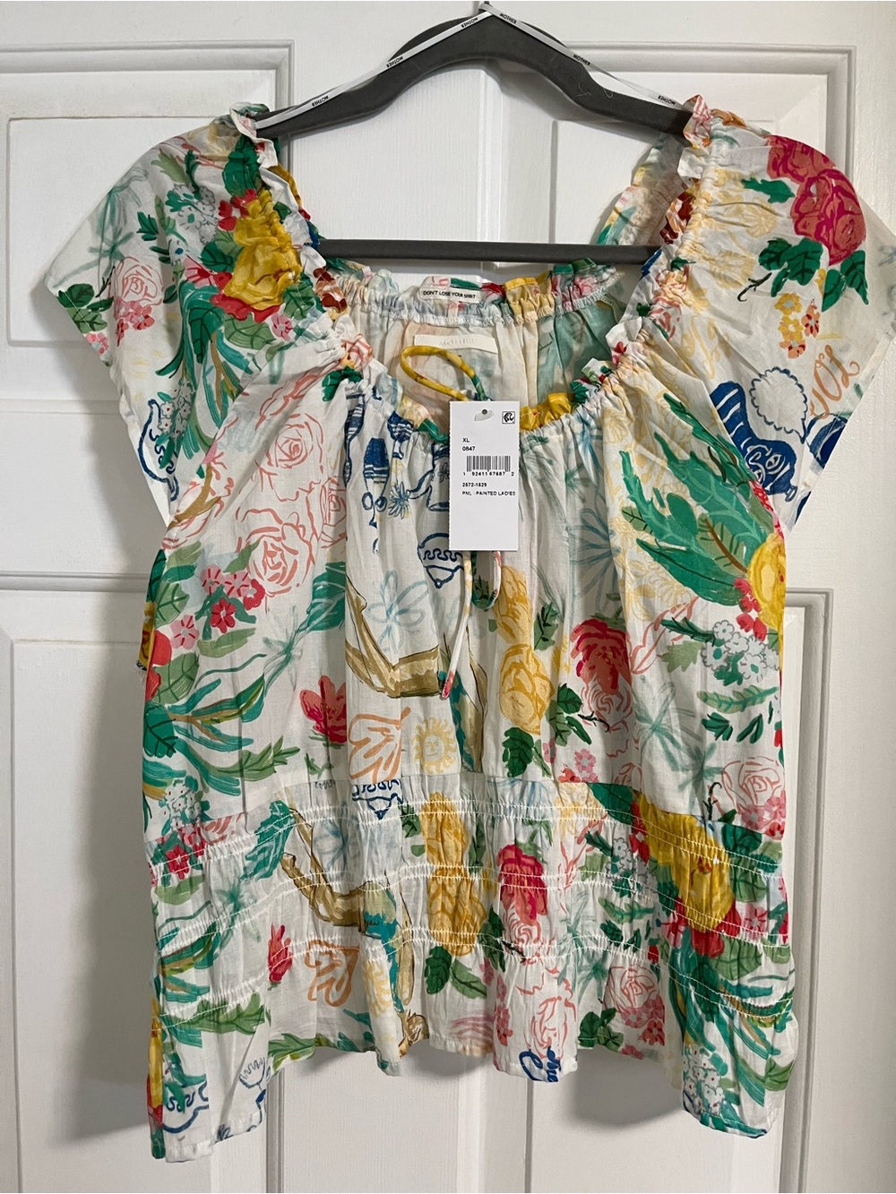 MOTHER Cinch Peasant Top - XL